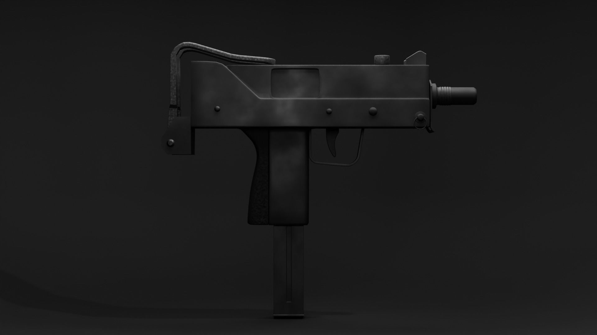 Mac 10 Low-poly 3D model_3