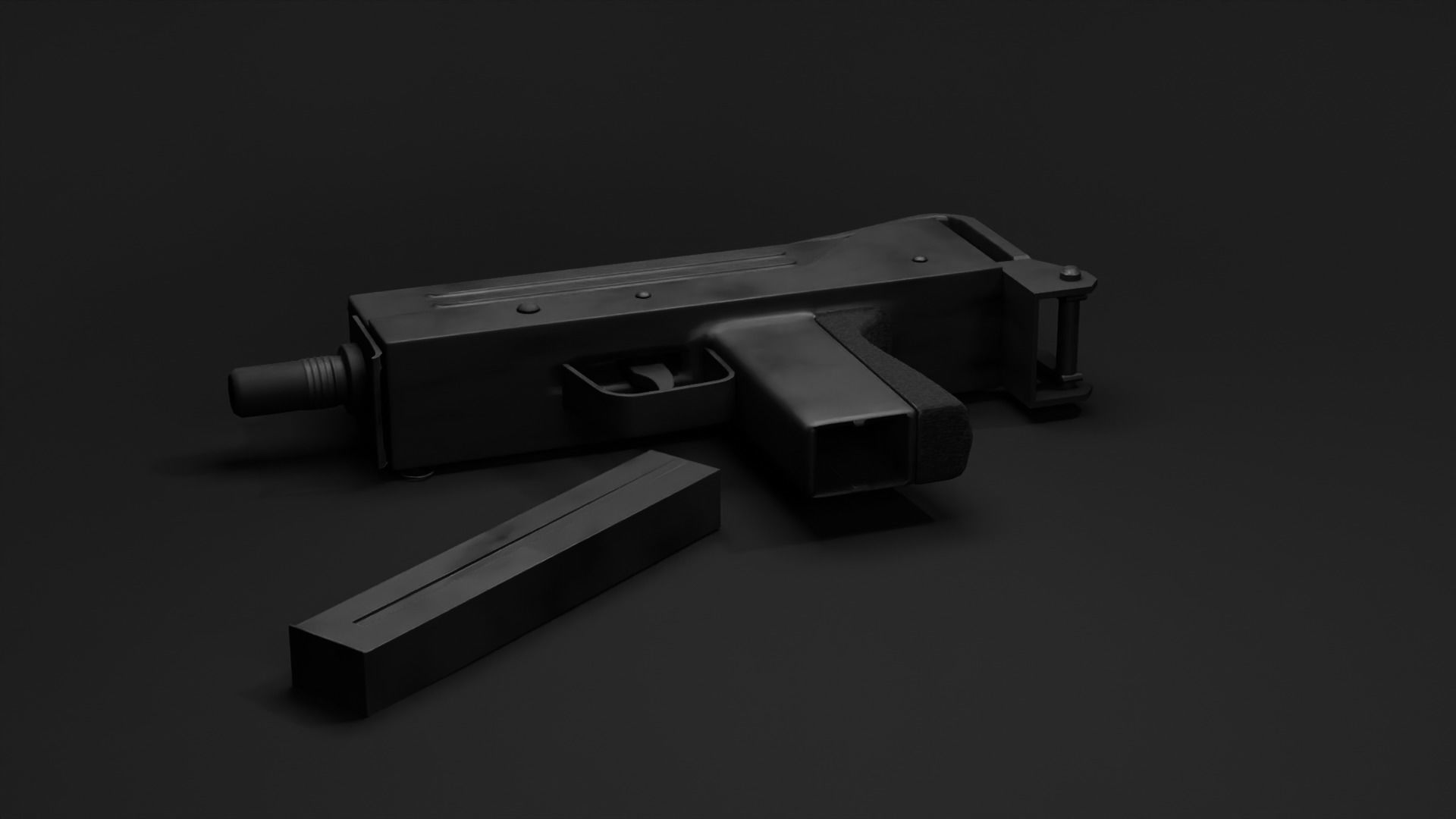 Mac 10 Low-poly 3D model_7