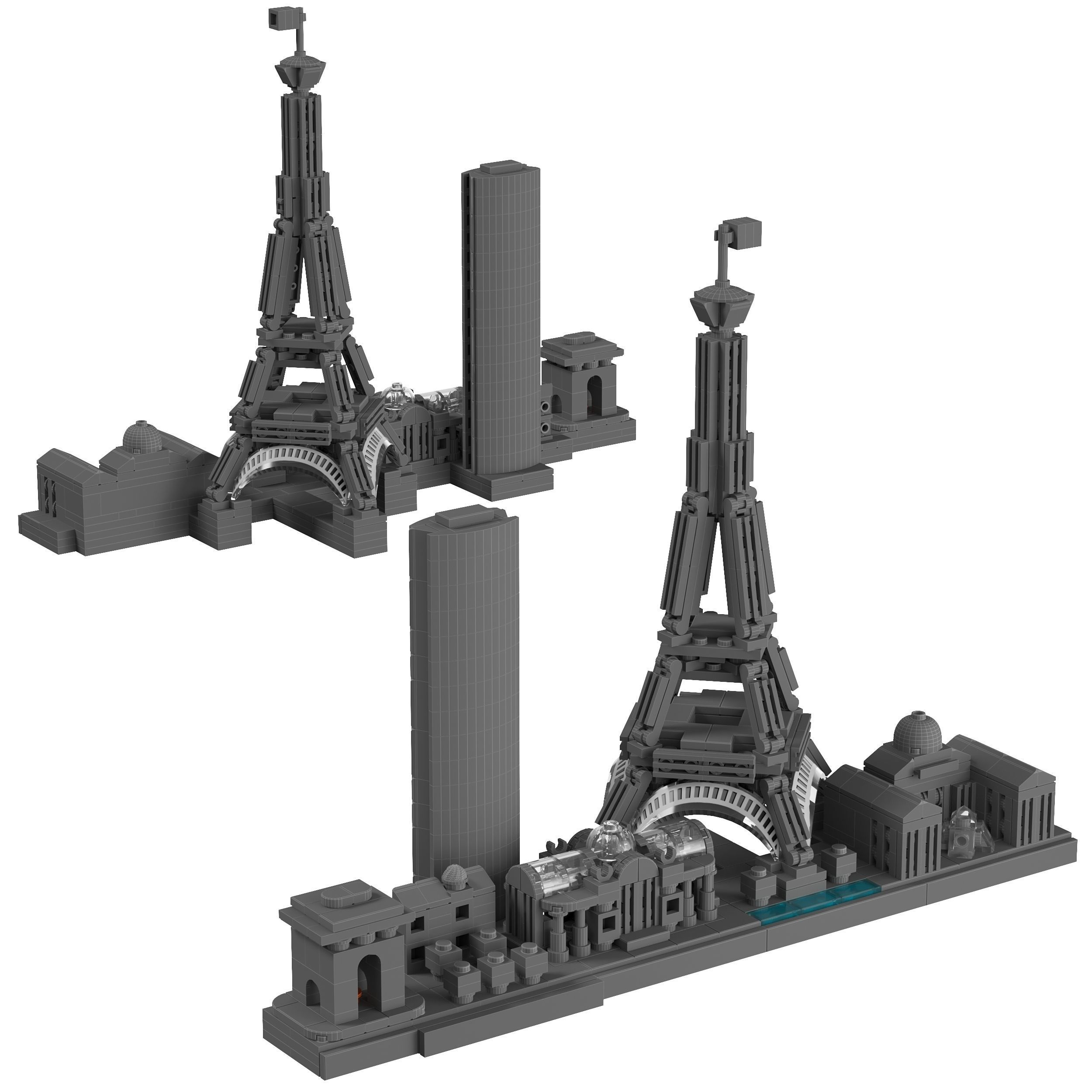 Lego Architecture Skyline - 21044 Paris 3D model_1