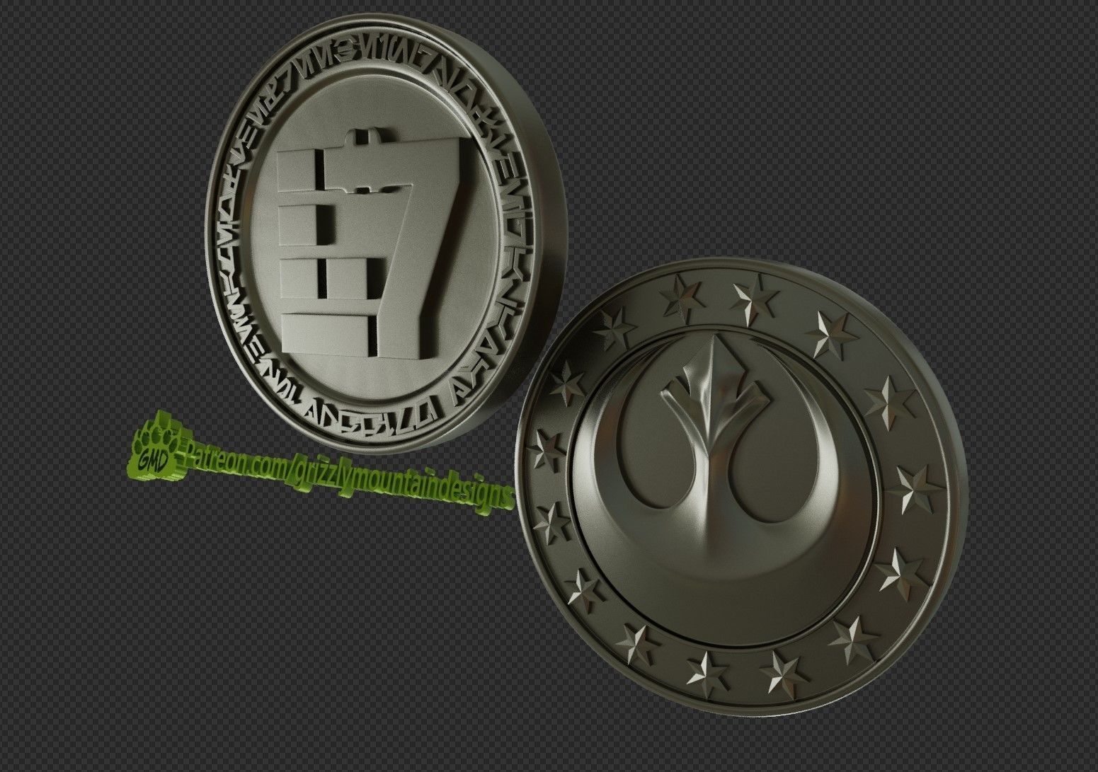 Book Of Boba Fett Credits or Credit Coins from star wars 3D print model_4
