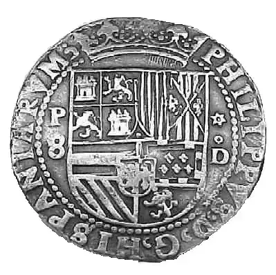 old Spanish silver coin 3d model 3D model