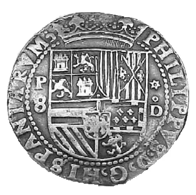 old Spanish silver coin 3d model 3D model_0