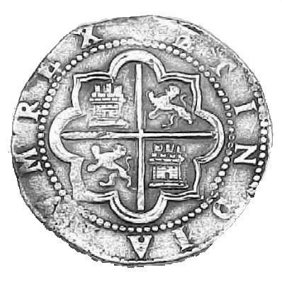 old Spanish silver coin 3d model 3D model_1