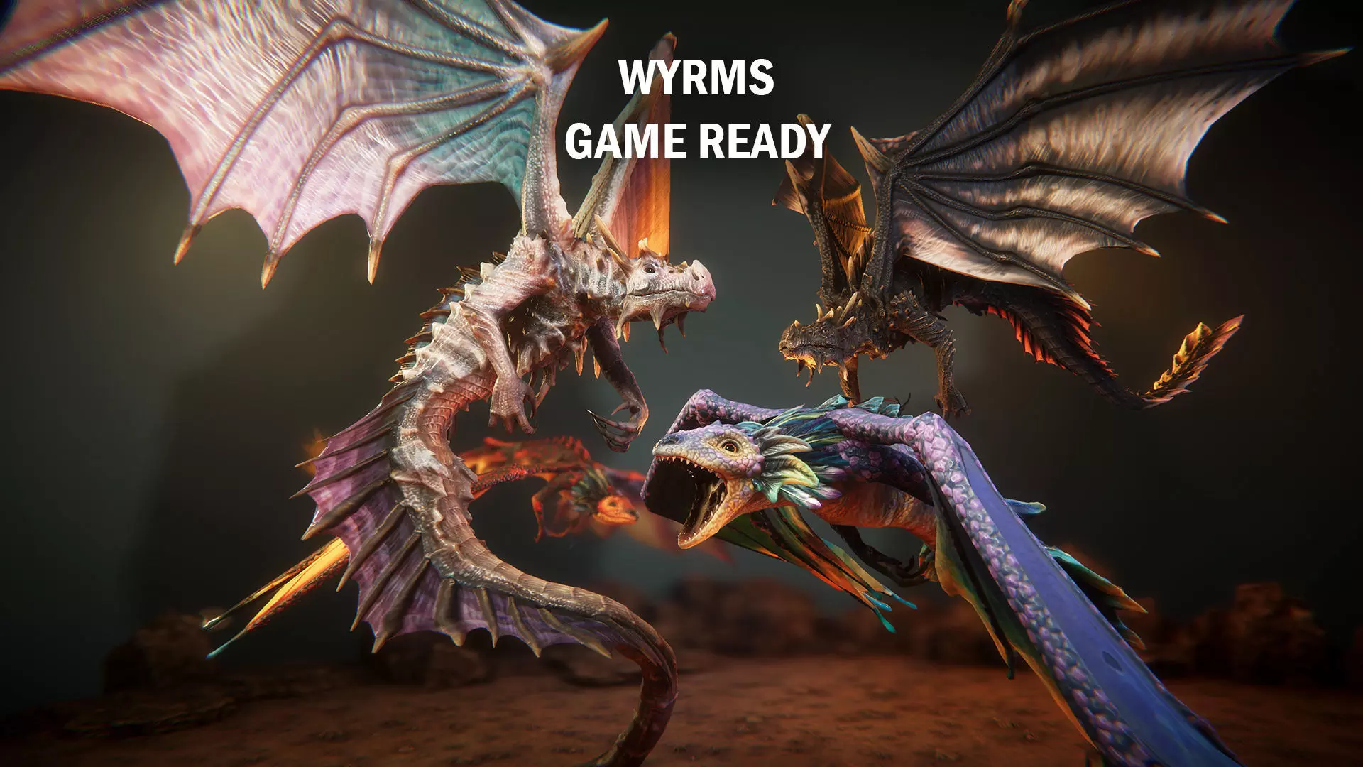 Wyrms game ready Low-poly 3D model_0