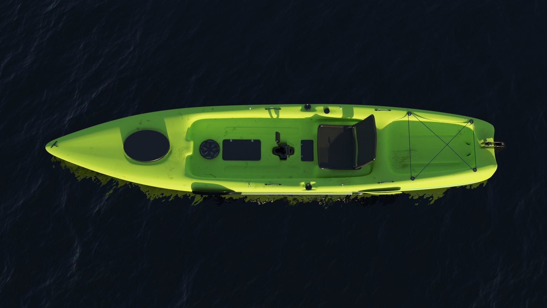 Kayak 3D model with laptop Low-poly 3D model_9