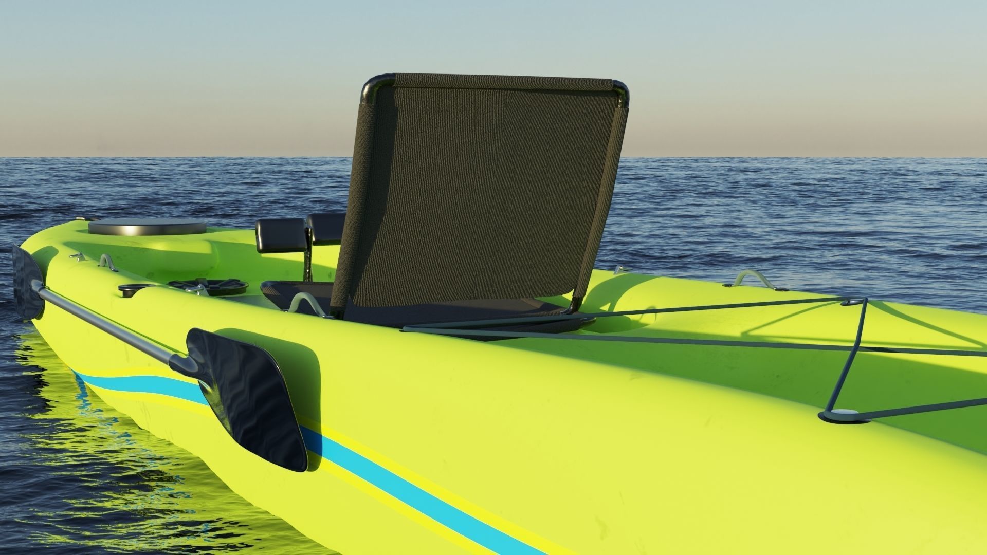Kayak 3D model with laptop Low-poly 3D model_15