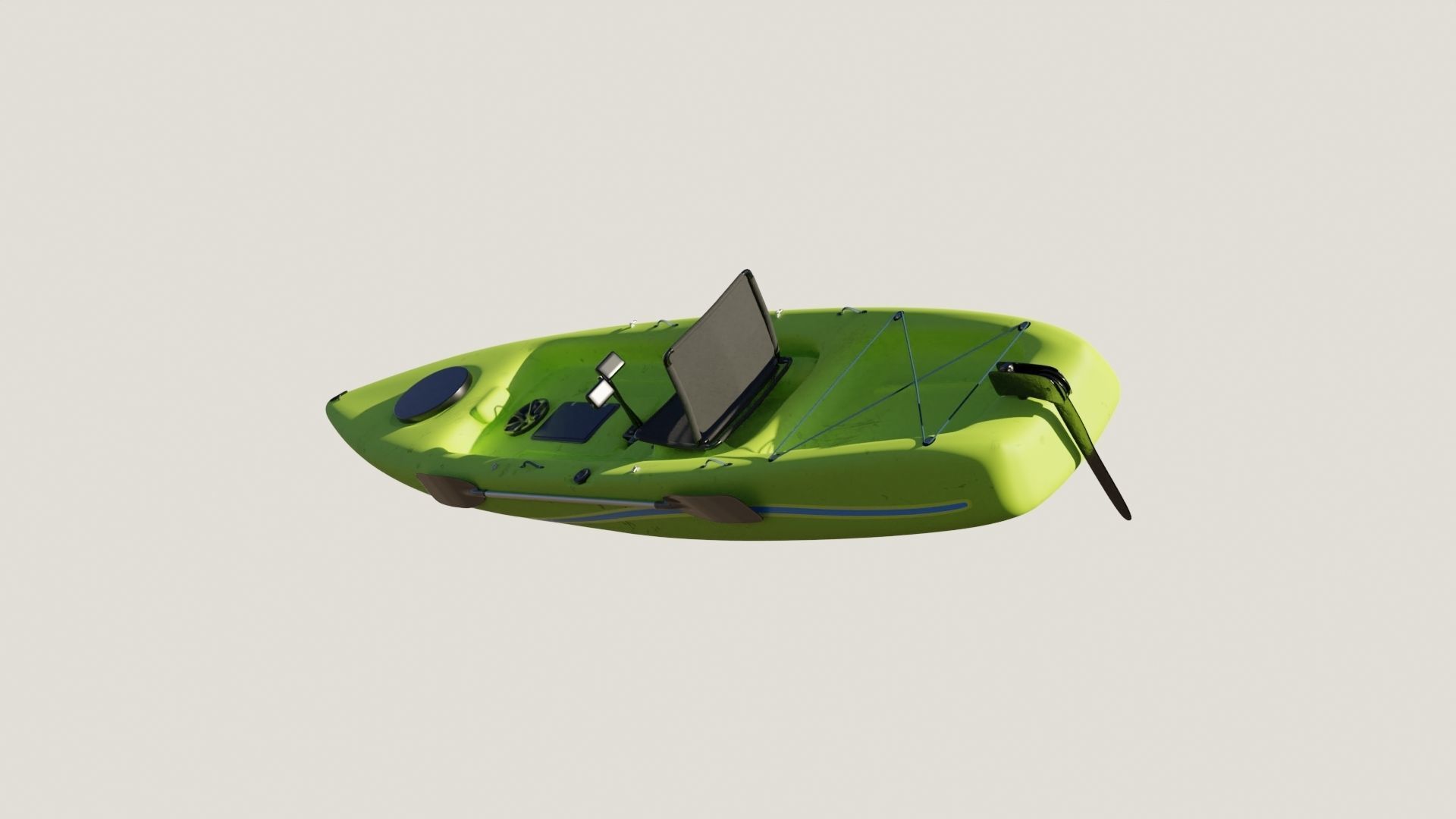 Kayak 3D model with laptop Low-poly 3D model_3