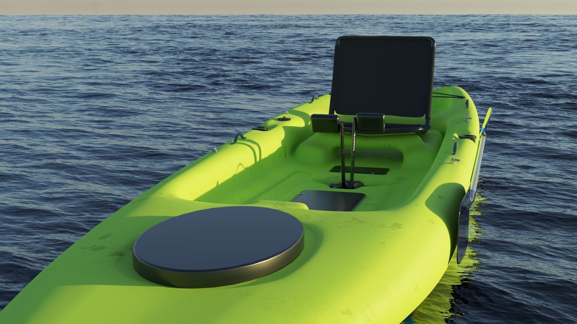 Kayak 3D model with laptop Low-poly 3D model_10
