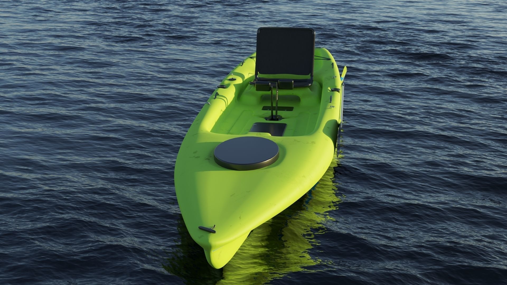 Kayak 3D model with laptop Low-poly 3D model_16