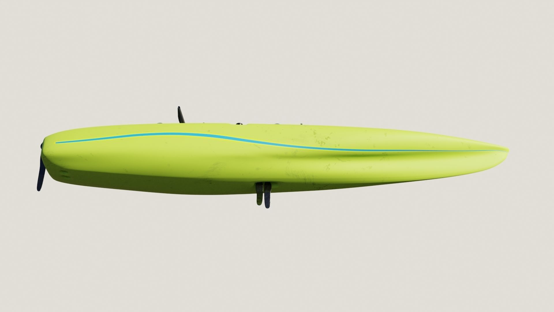 Kayak 3D model with laptop Low-poly 3D model_4