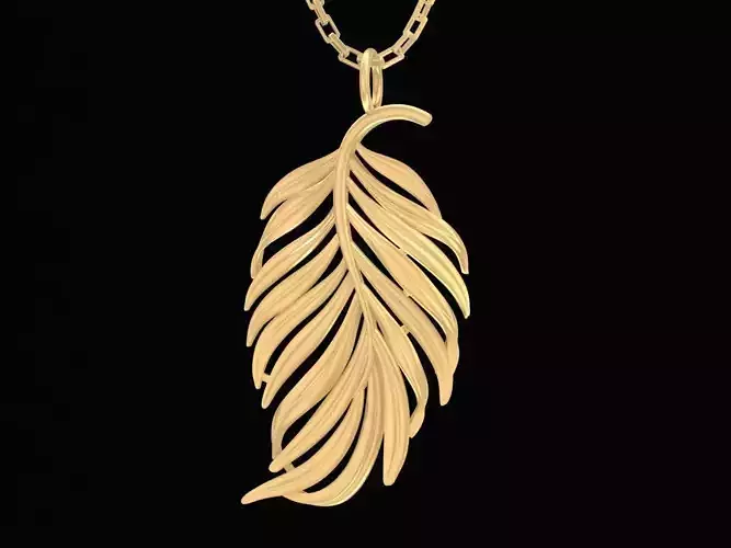 Elegant Leaf Pendant Jewelry Design 3067 3D print model