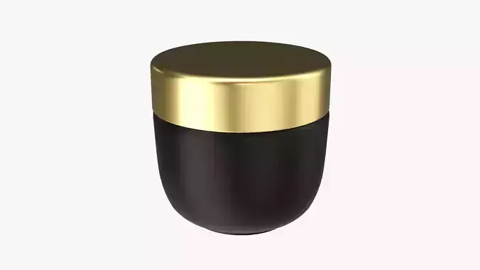 Cosmetics jar mockup 02 3D model