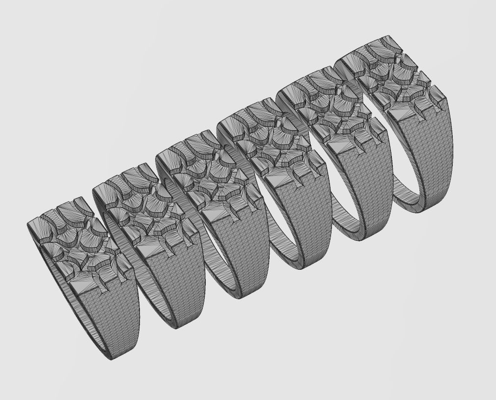 Nugget rectangular signet ring US sizes 6to11 3D print model_12