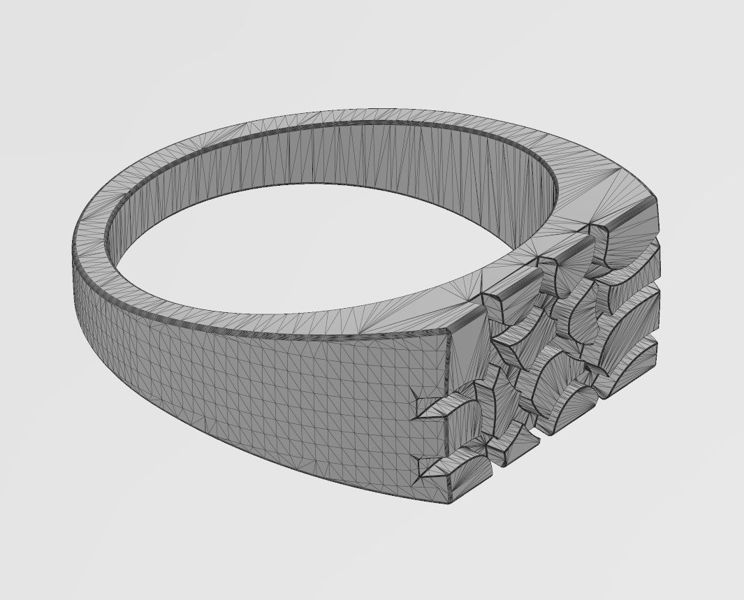 Nugget rectangular signet ring US sizes 6to11 3D print model_13