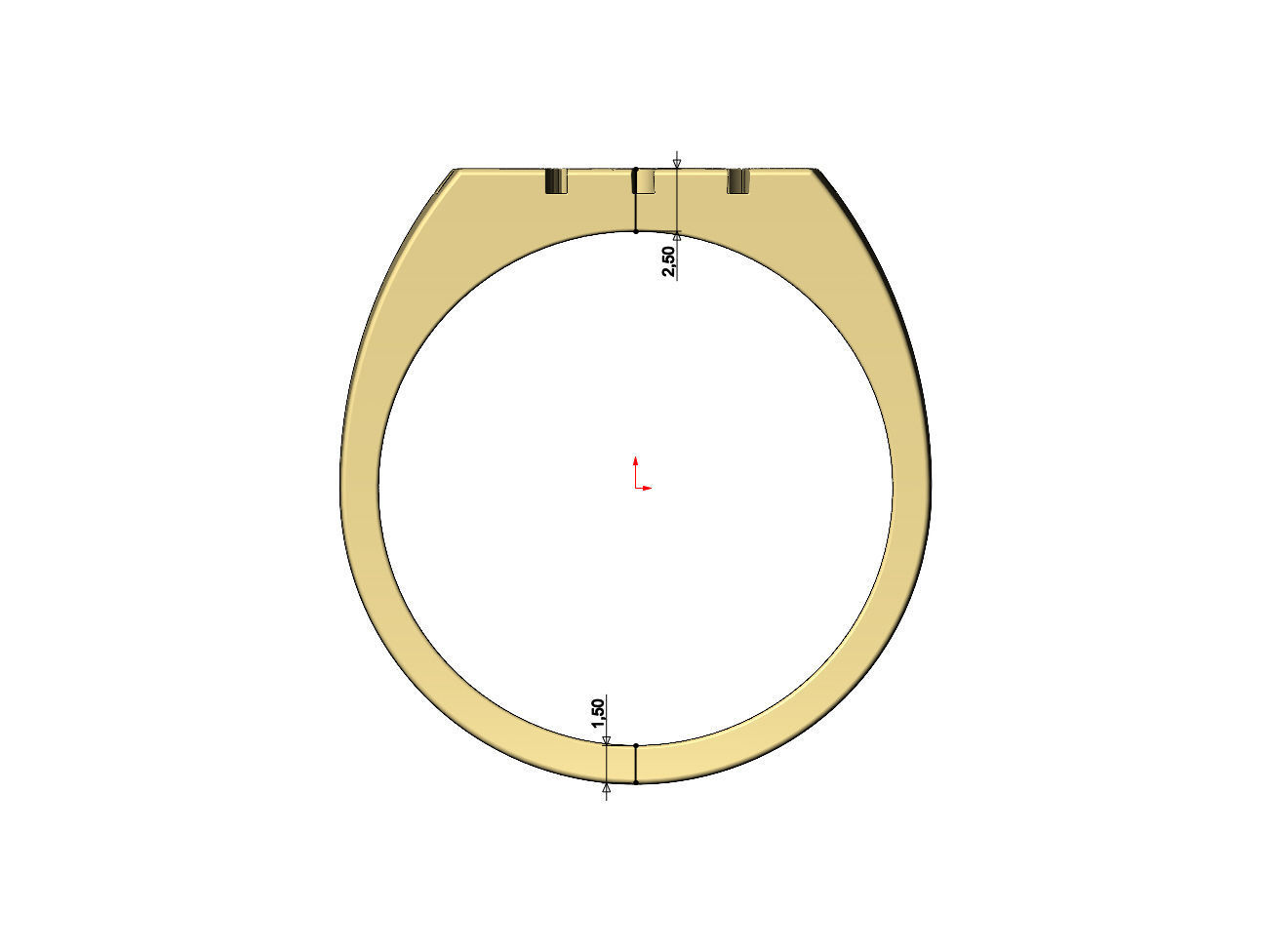 Nugget rectangular signet ring US sizes 6to11 3D print model_7