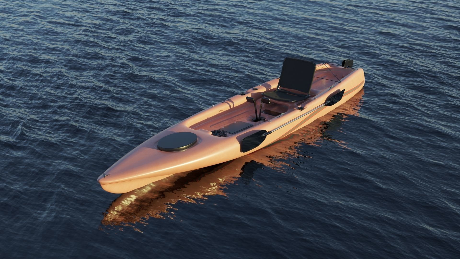 Kayak 3D model Low-poly 3D model_10