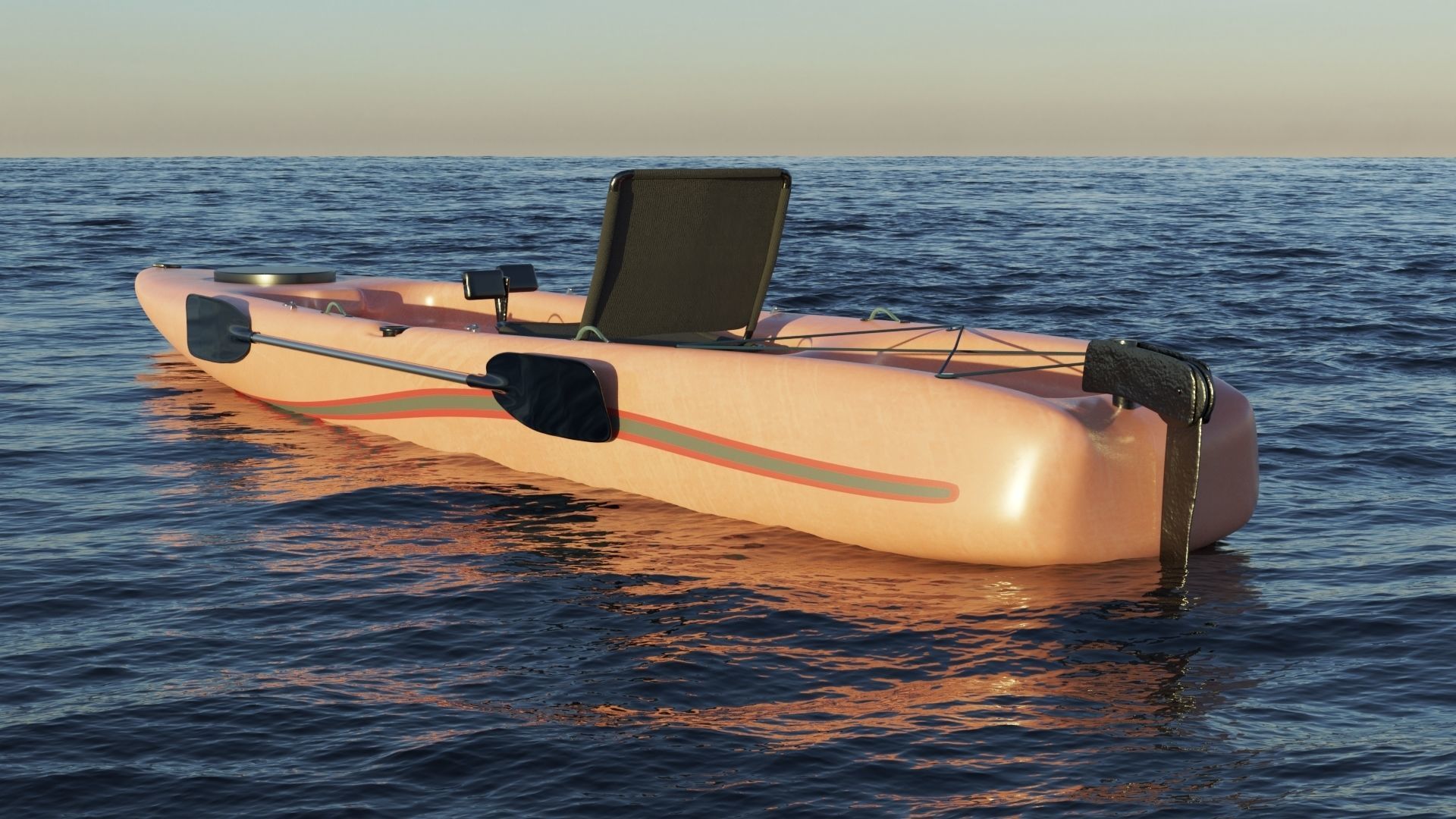 Kayak 3D model Low-poly 3D model_12