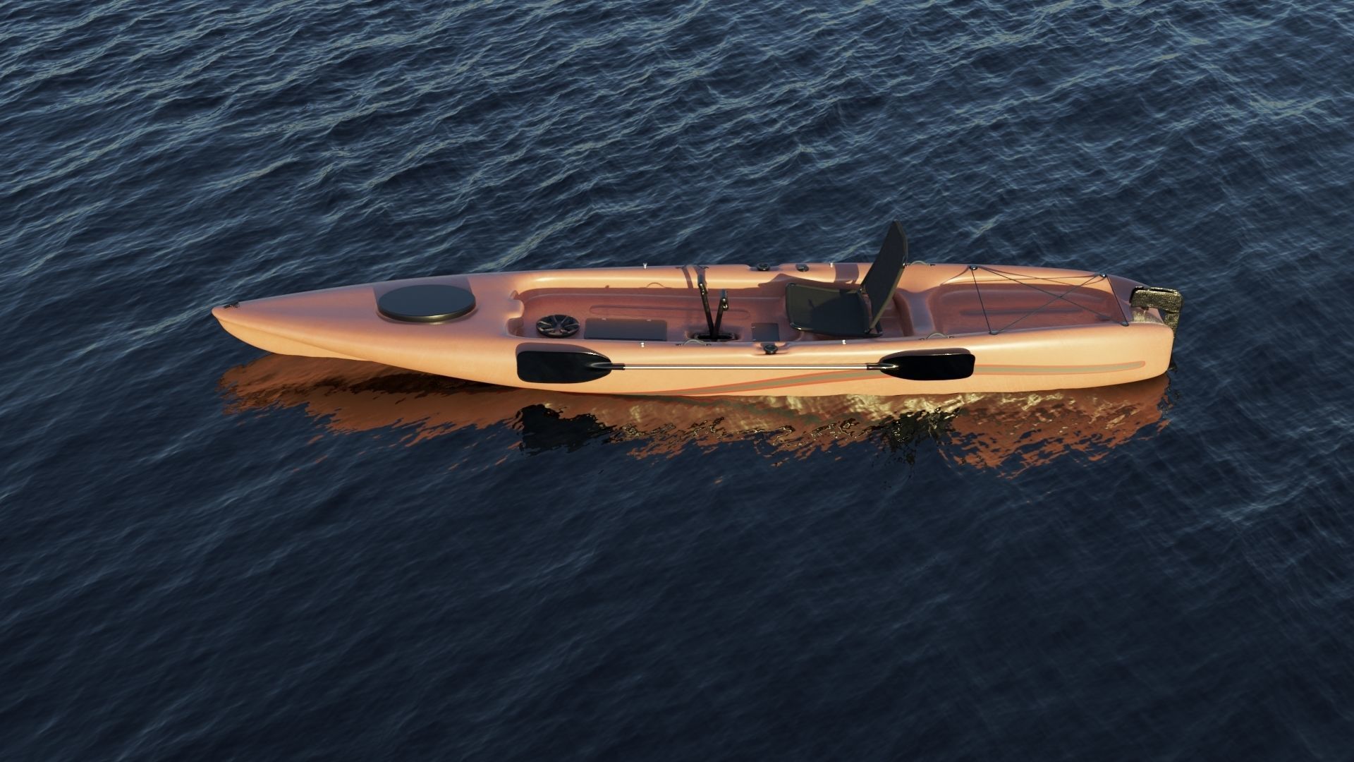 Kayak 3D model Low-poly 3D model_11
