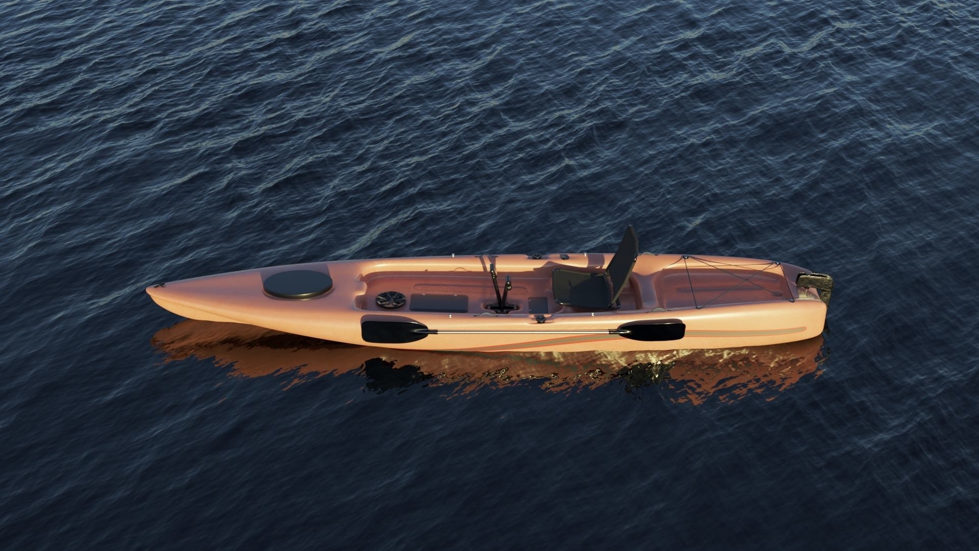 Kayak 3D model Low-poly 3D model_14