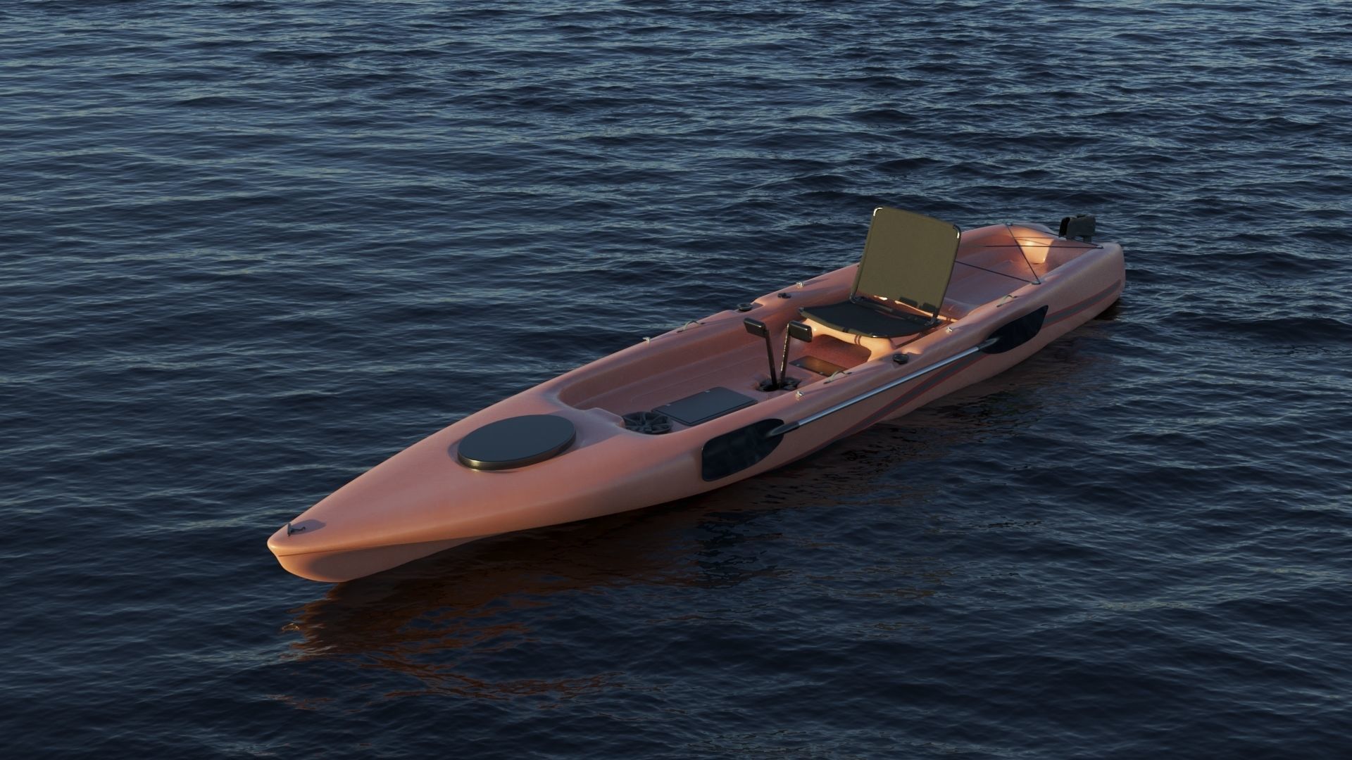 Kayak 3D model Low-poly 3D model_6