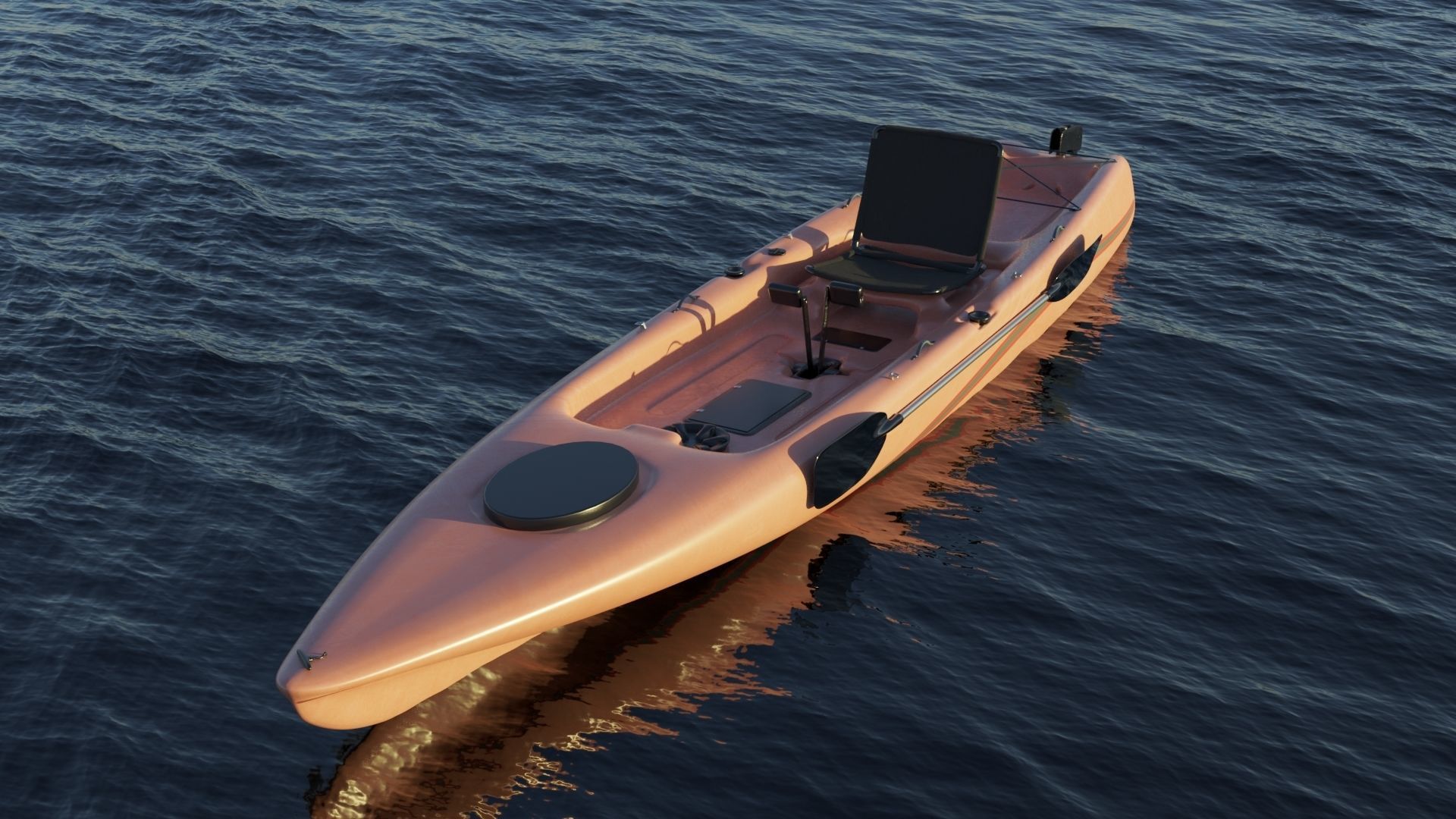 Kayak 3D model Low-poly 3D model_25