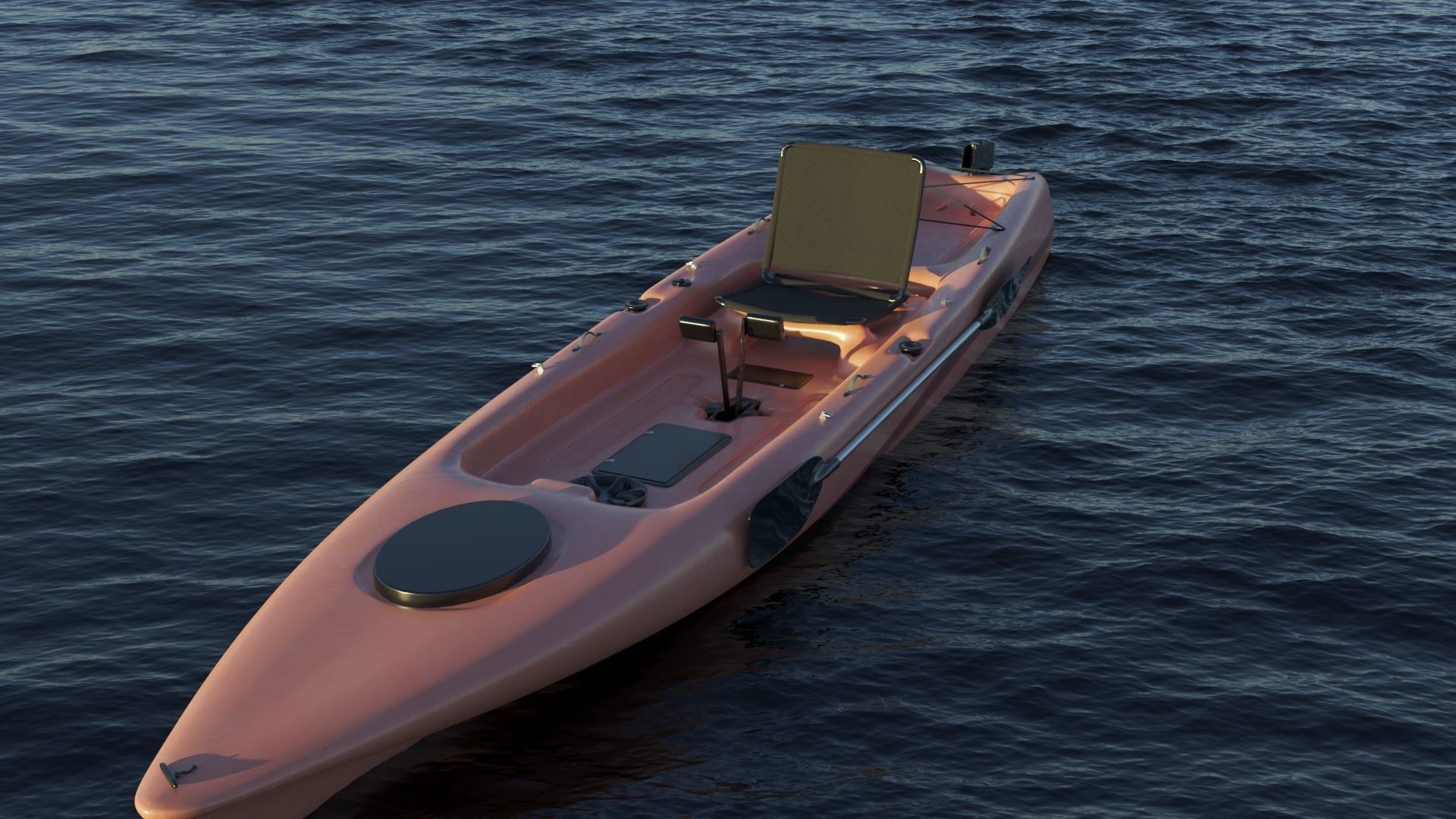 Kayak 3D model Low-poly 3D model_8