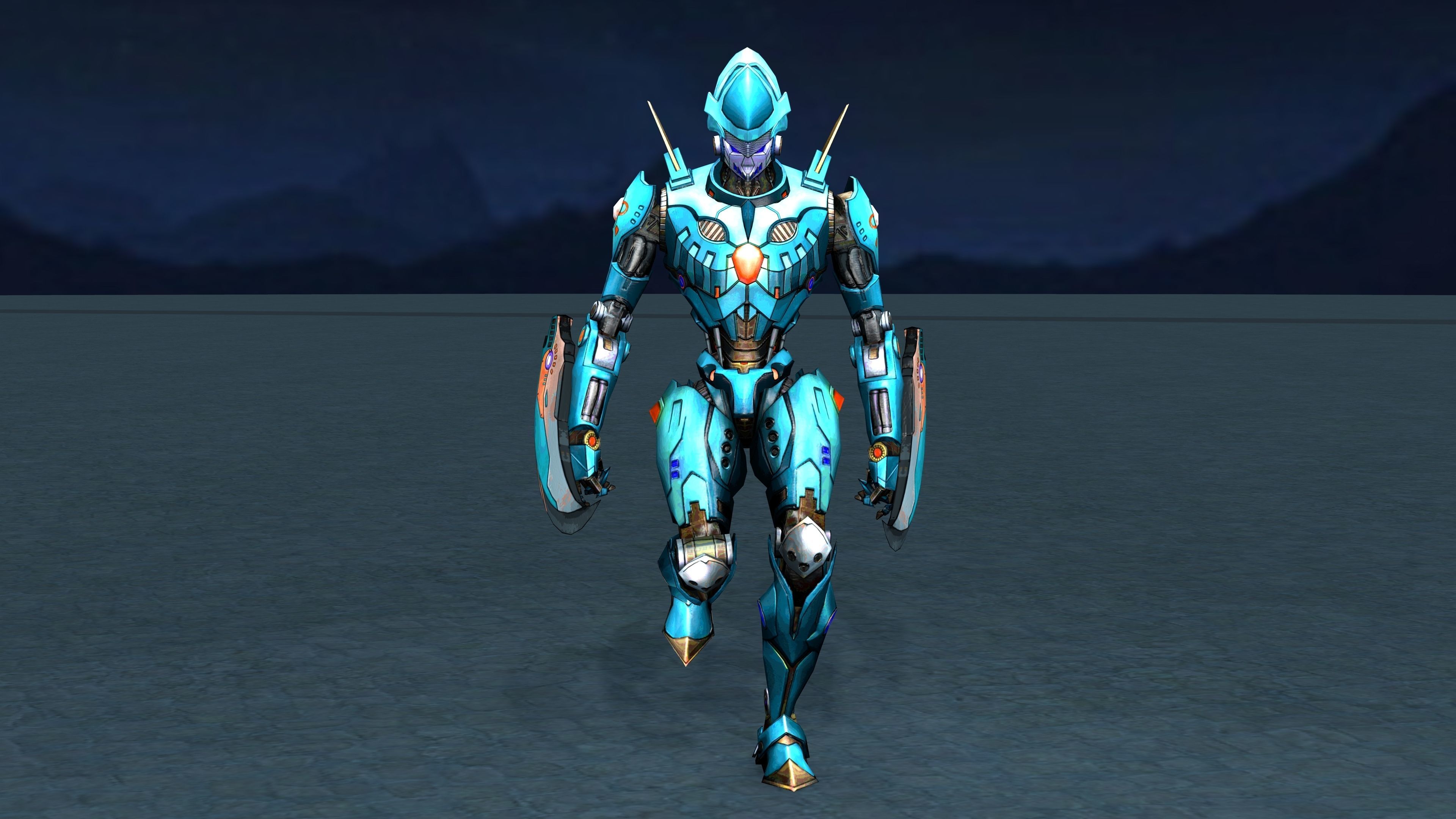 Sword Robot with Animation Low-poly 3D model_12