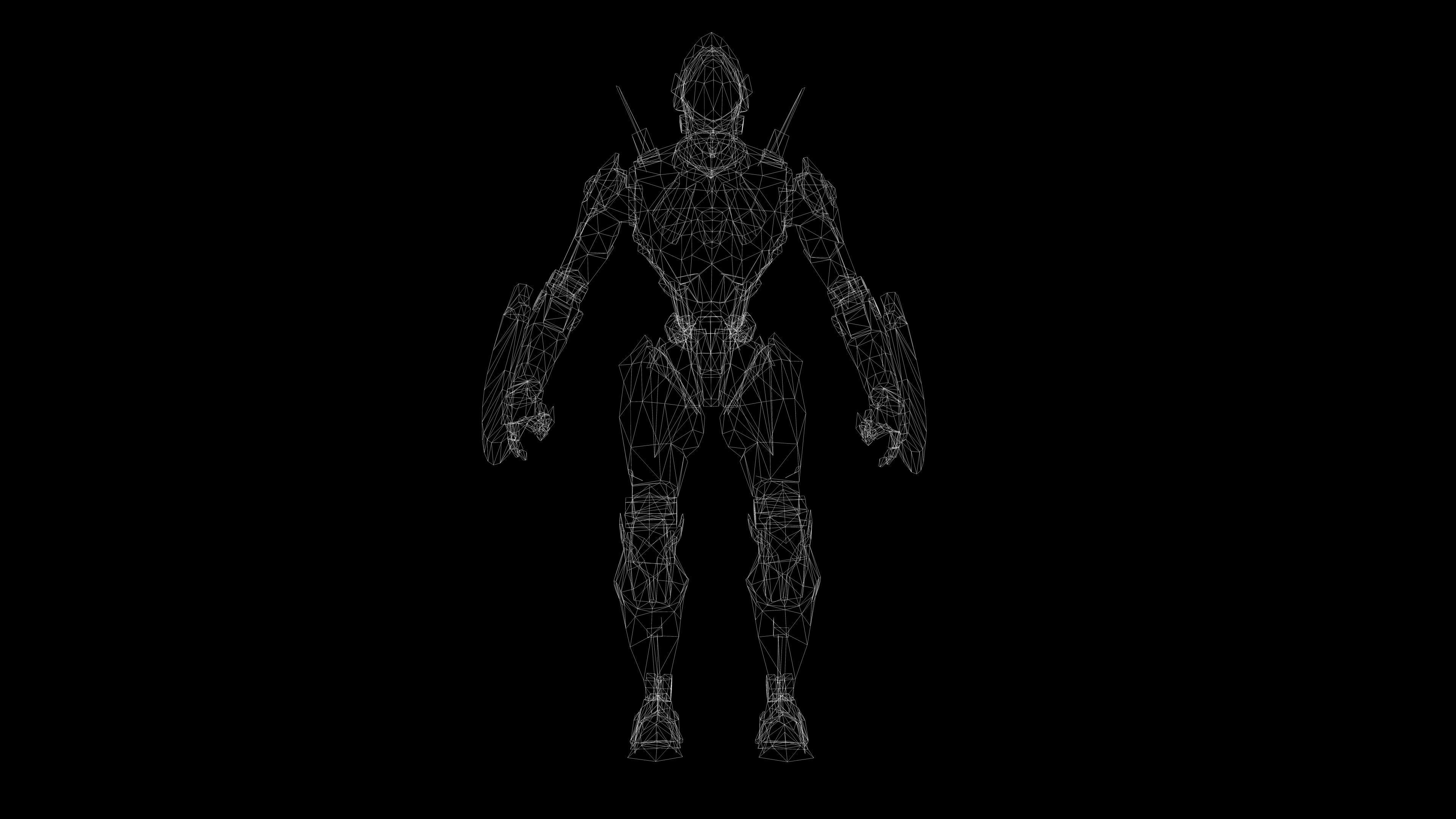 Sword Robot with Animation Low-poly 3D model_17