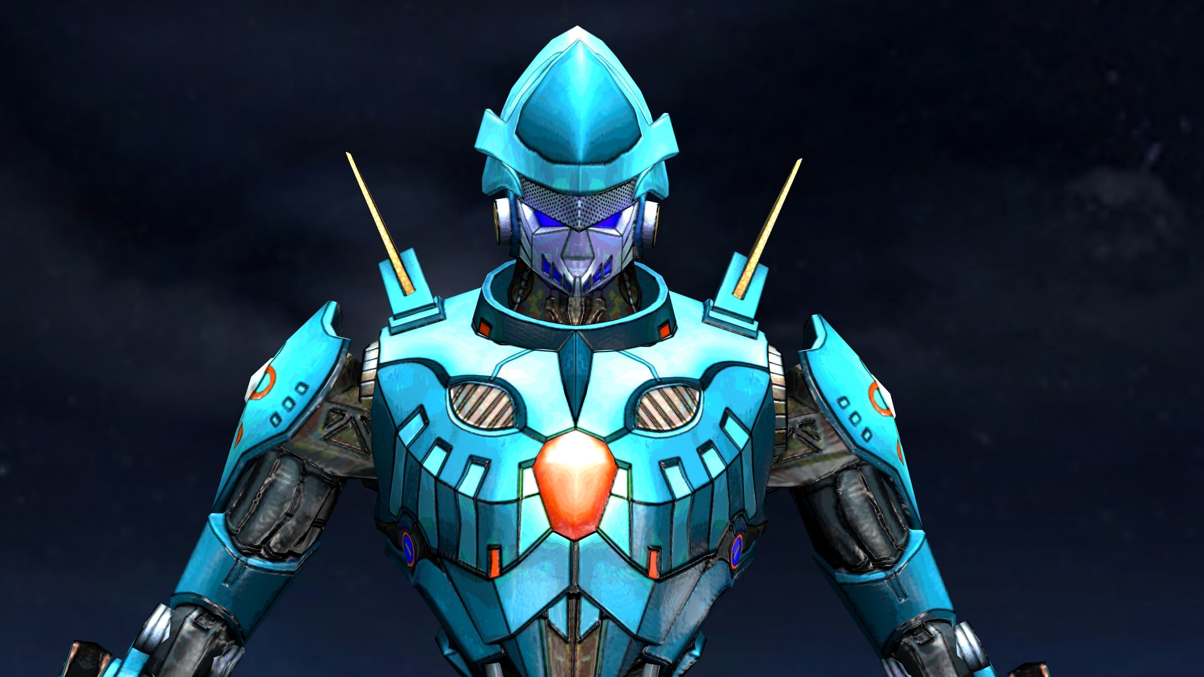 Sword Robot with Animation Low-poly 3D model_2