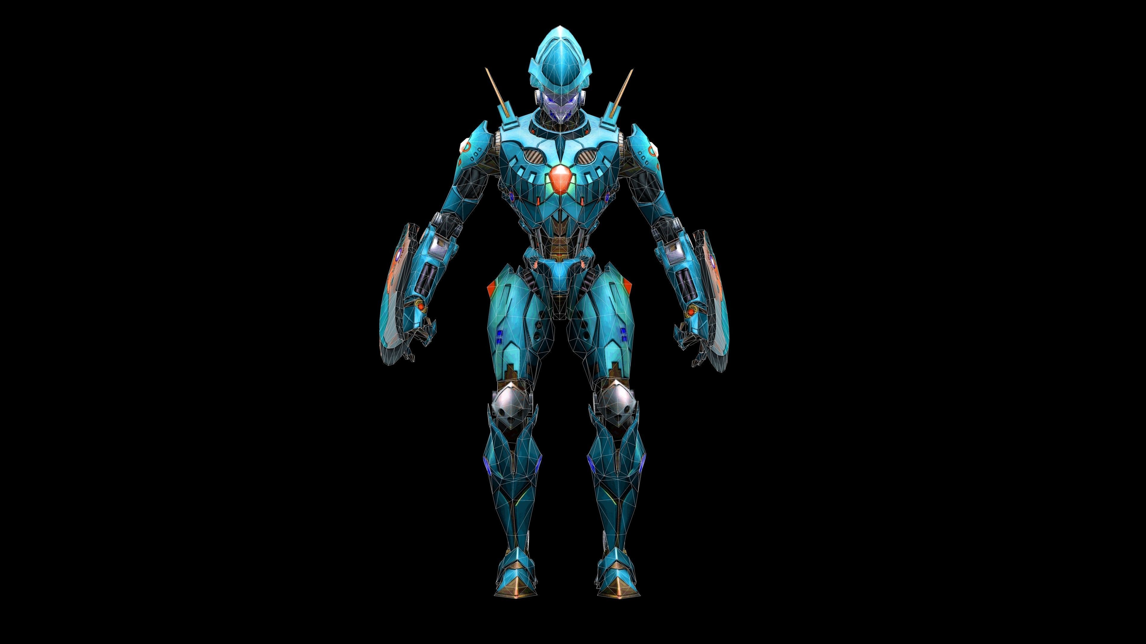 Sword Robot with Animation Low-poly 3D model_14