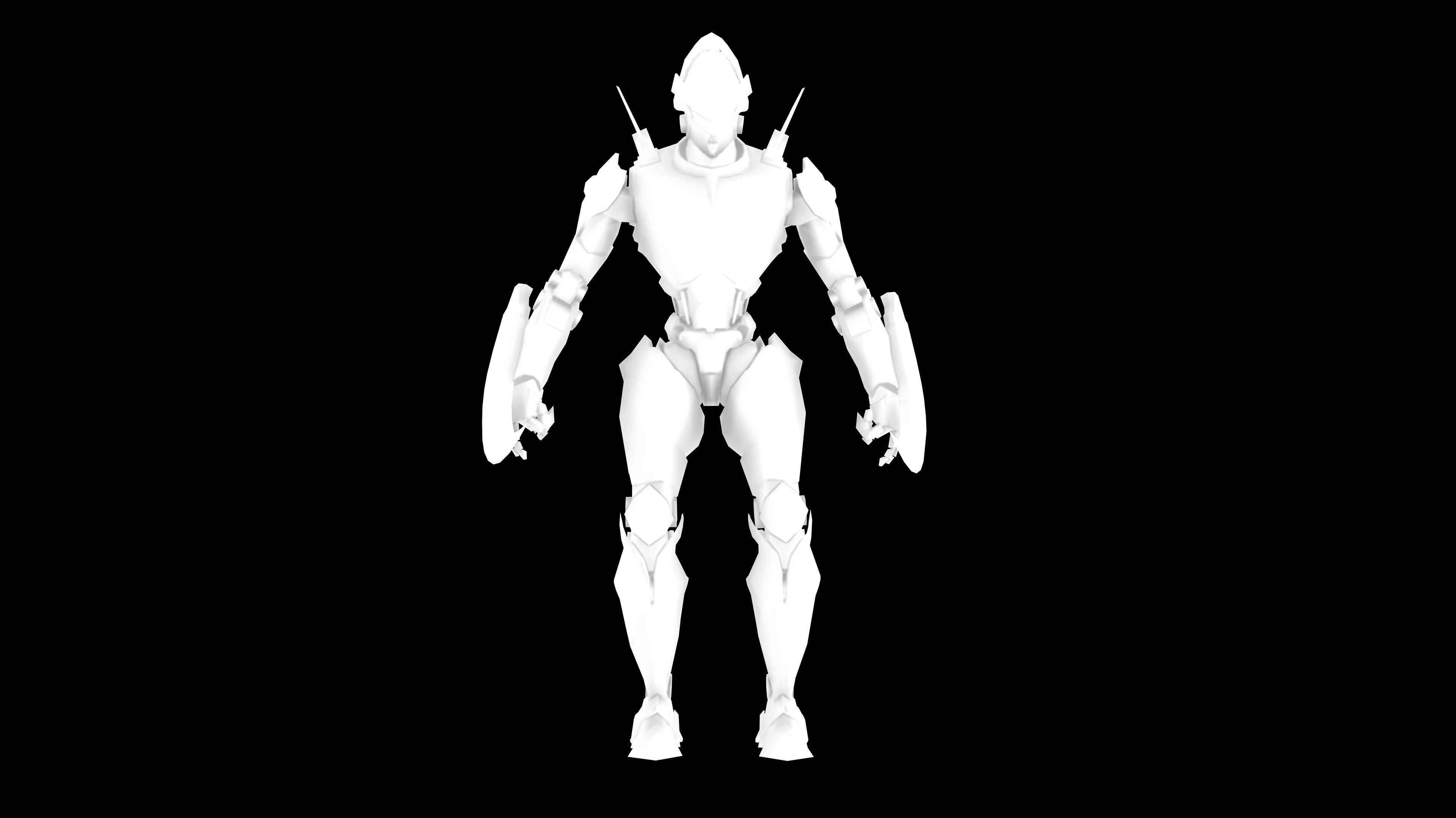 Sword Robot with Animation Low-poly 3D model_15