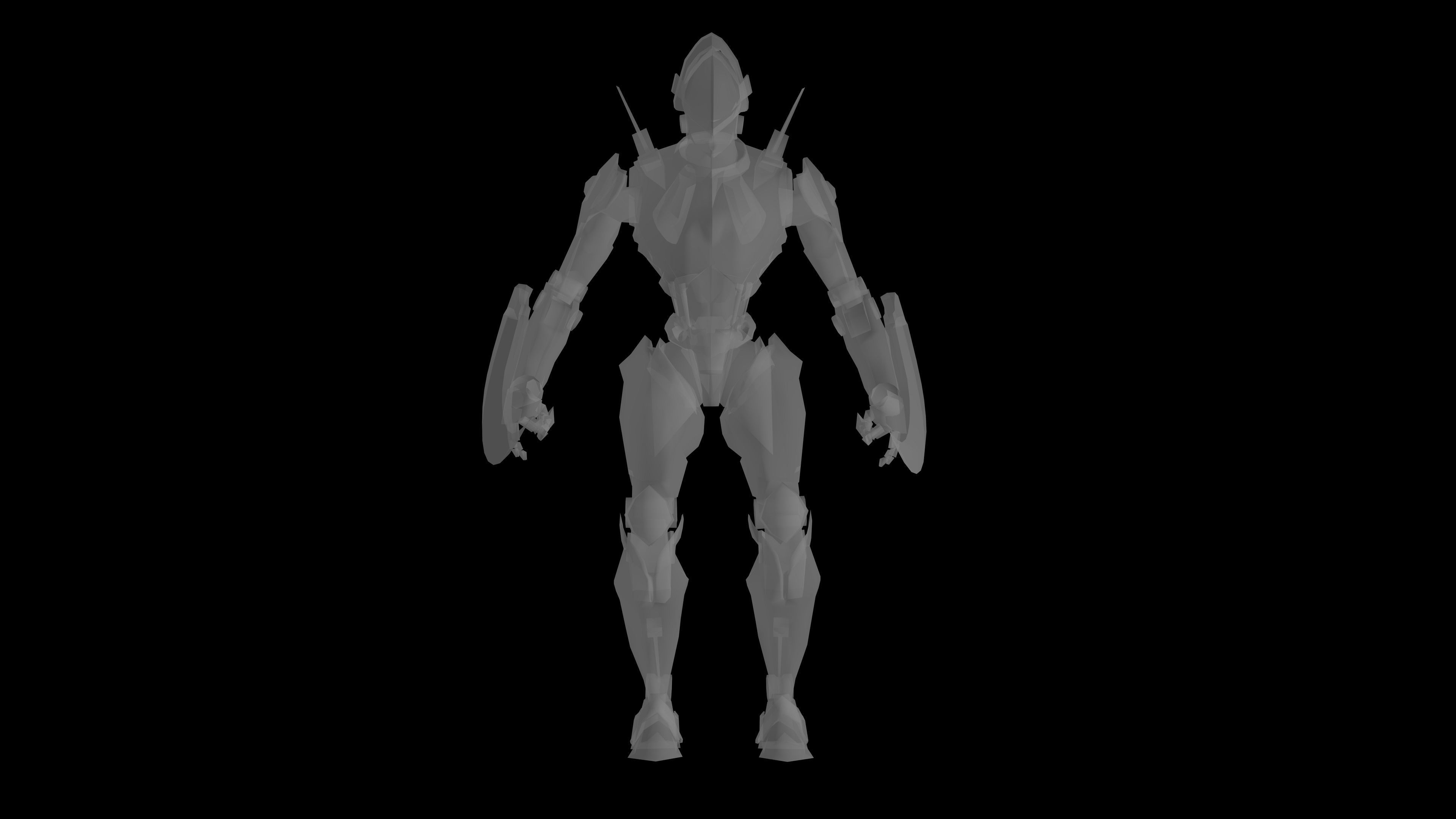 Sword Robot with Animation Low-poly 3D model_16