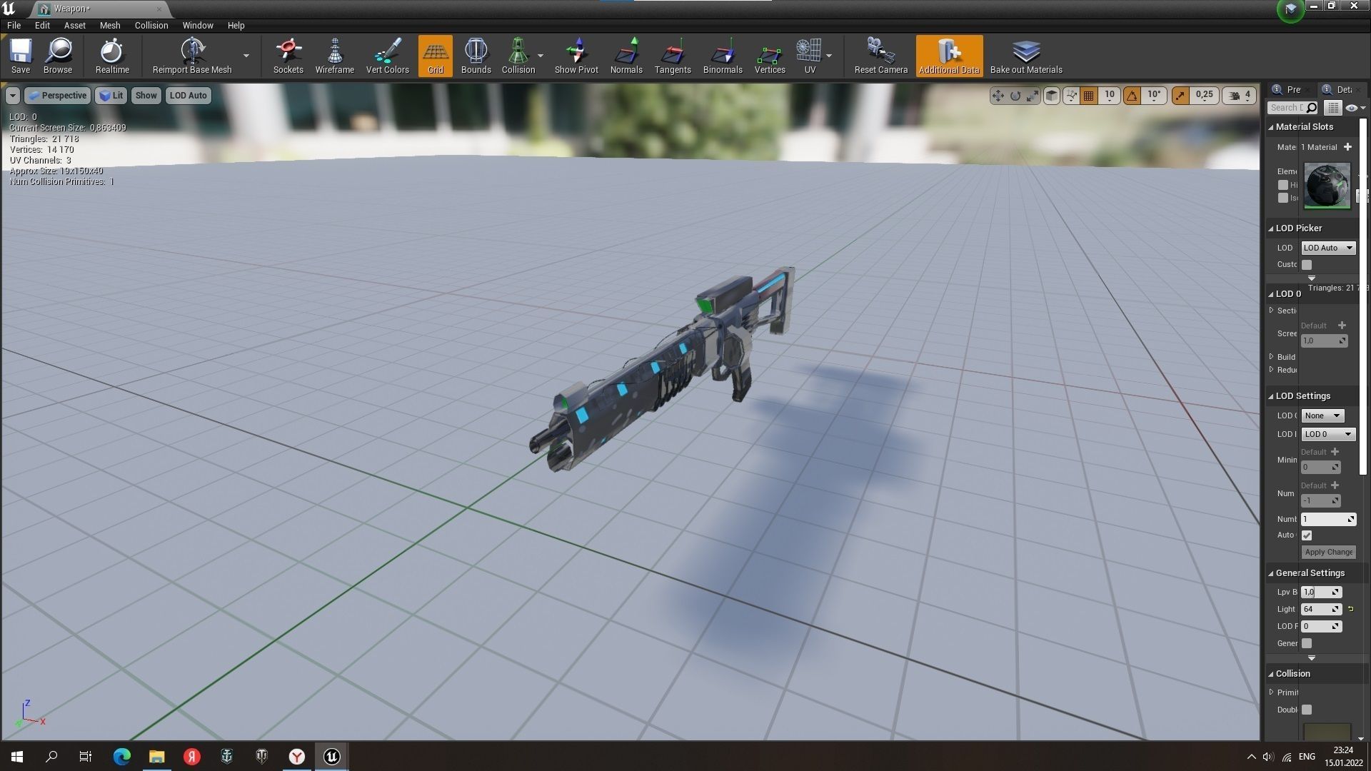Gaus Electromagnetic Rifle Low-poly 3D model_9