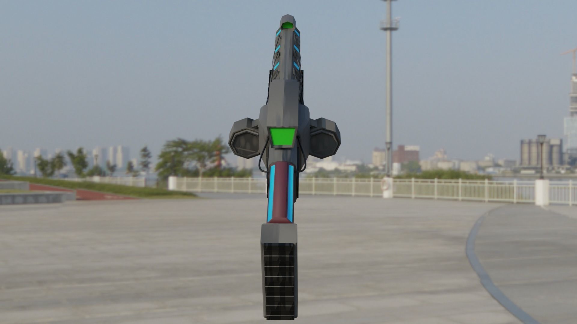 Gaus Electromagnetic Rifle Low-poly 3D model_17