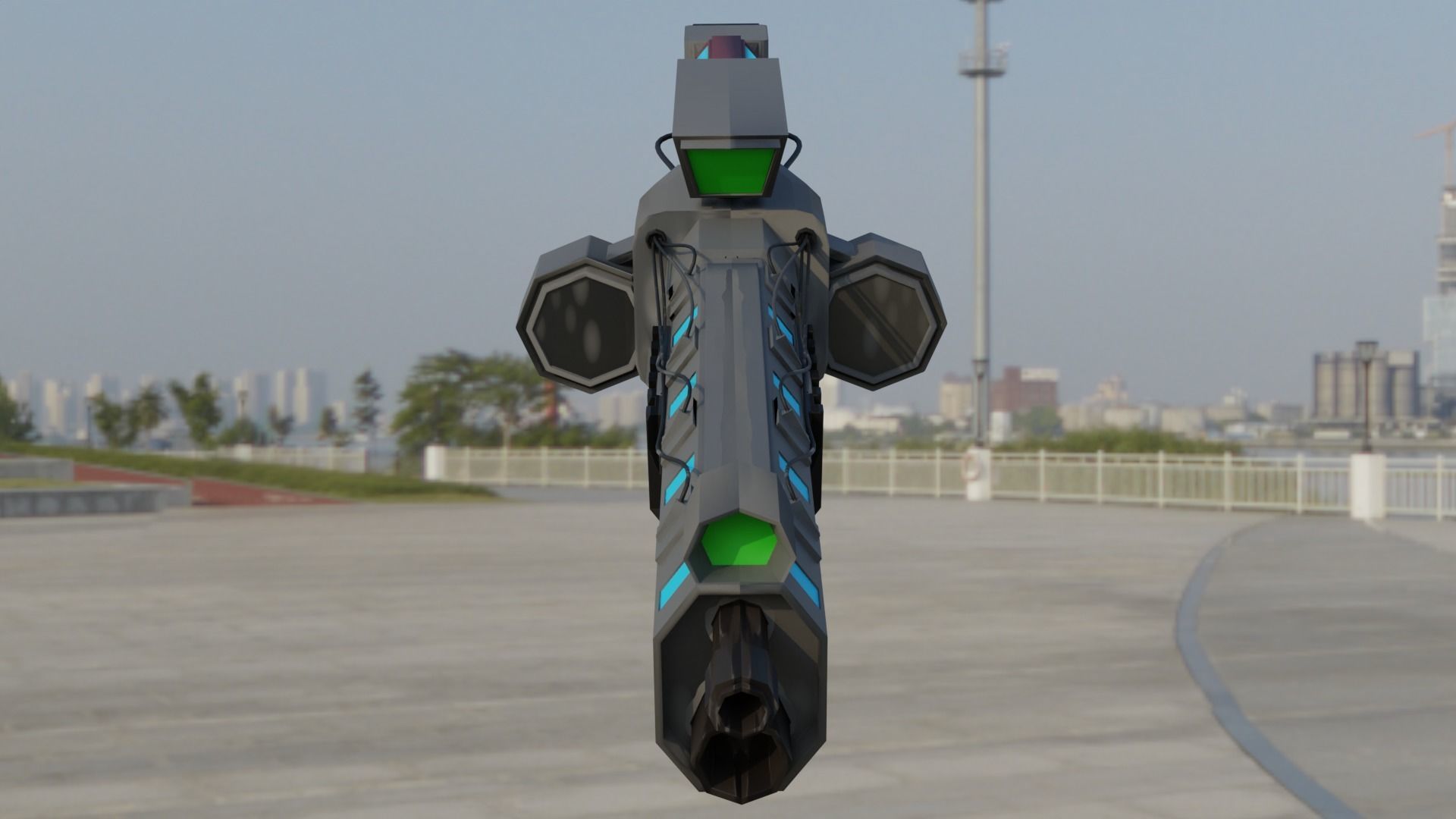 Gaus Electromagnetic Rifle Low-poly 3D model_14