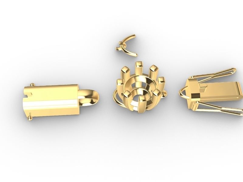 8 prong round brilliant bracelet stl verified 3D print model_2