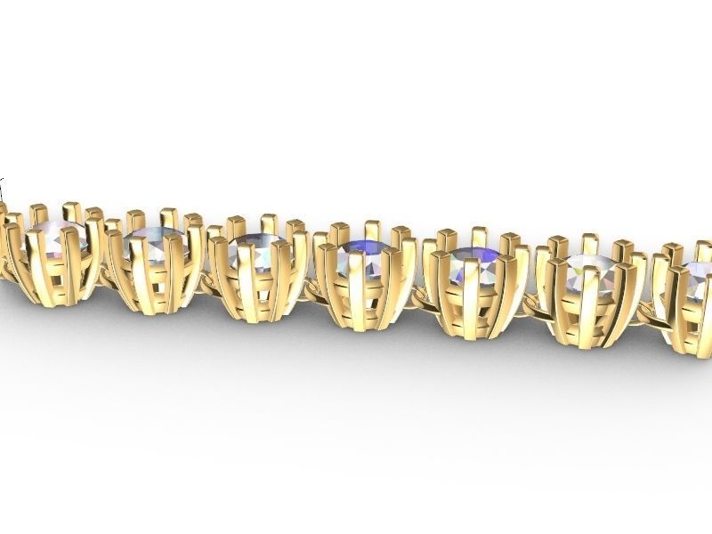 8 prong round brilliant bracelet stl verified 3D print model_17