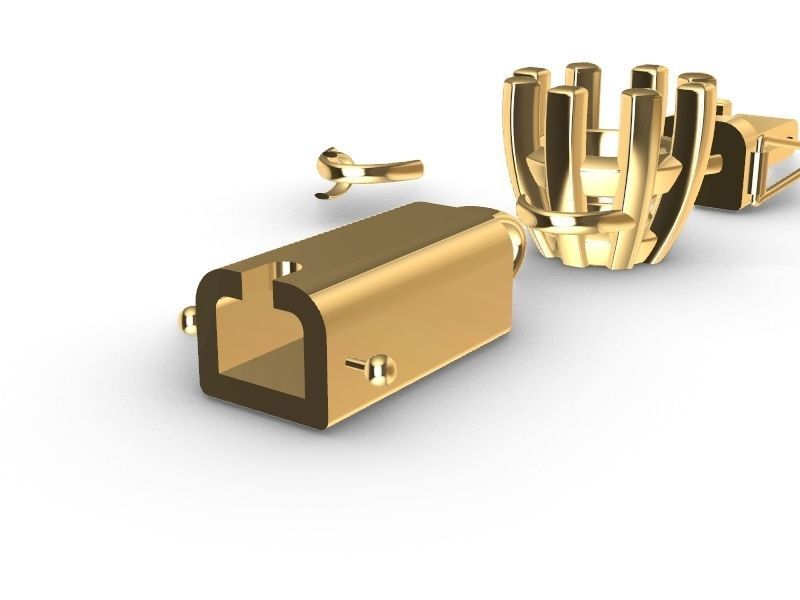 8 prong round brilliant bracelet stl verified 3D print model_3