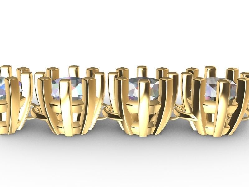 8 prong round brilliant bracelet stl verified 3D print model_11