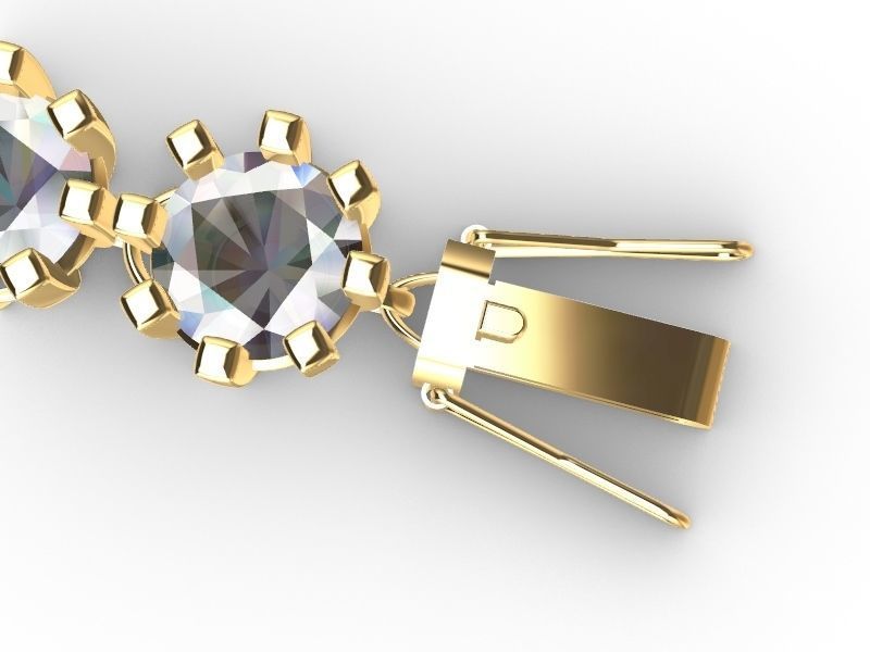 8 prong round brilliant bracelet stl verified 3D print model_8