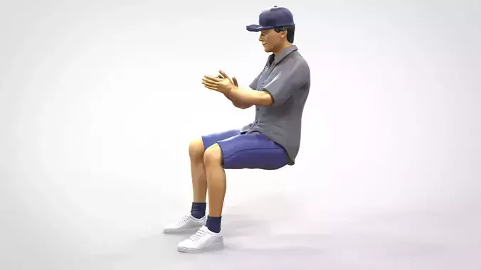 N16 Football fan clapping and waving in stadium 3D print model