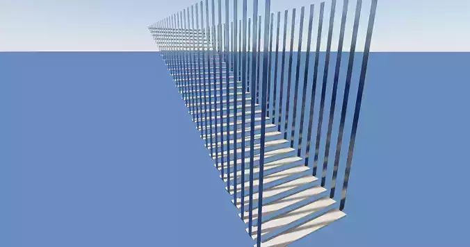 Stair01 triangle made of metal and wood