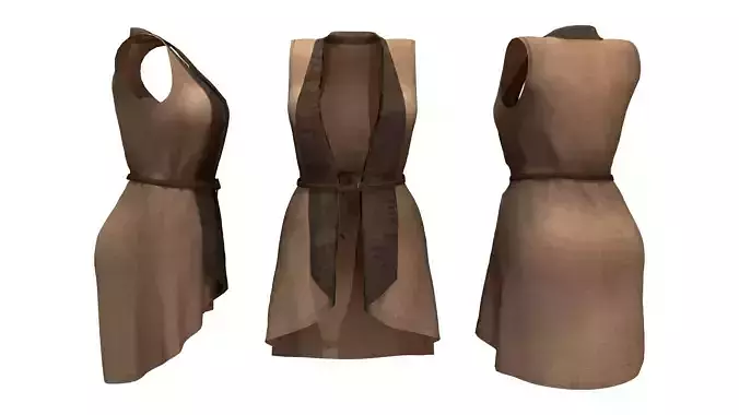 Ladies Long Vest with Belt