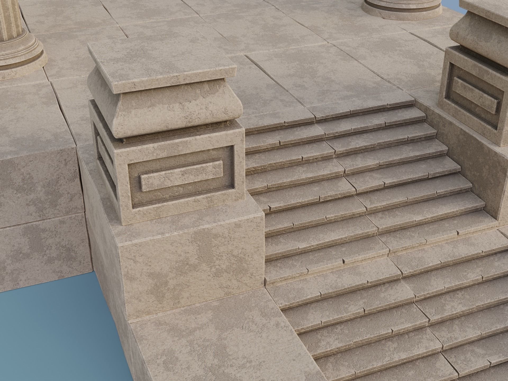 Antique Temple Low-poly 3D model_8