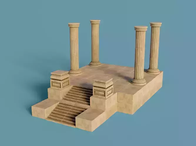 Antique Temple Low-poly 3D model