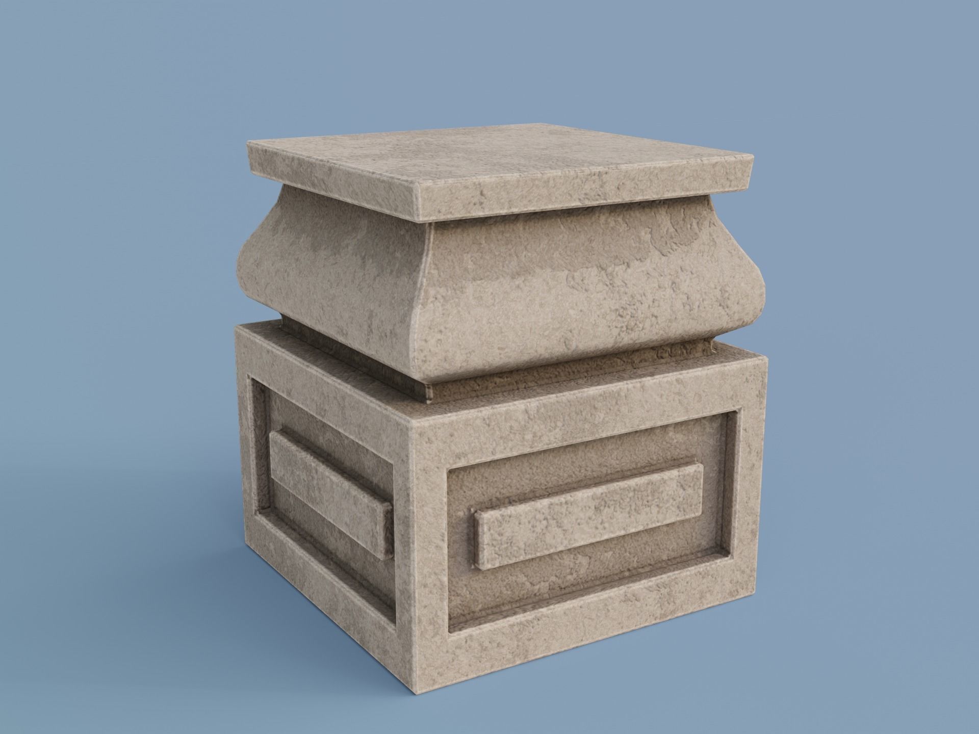 Antique Temple Low-poly 3D model_13