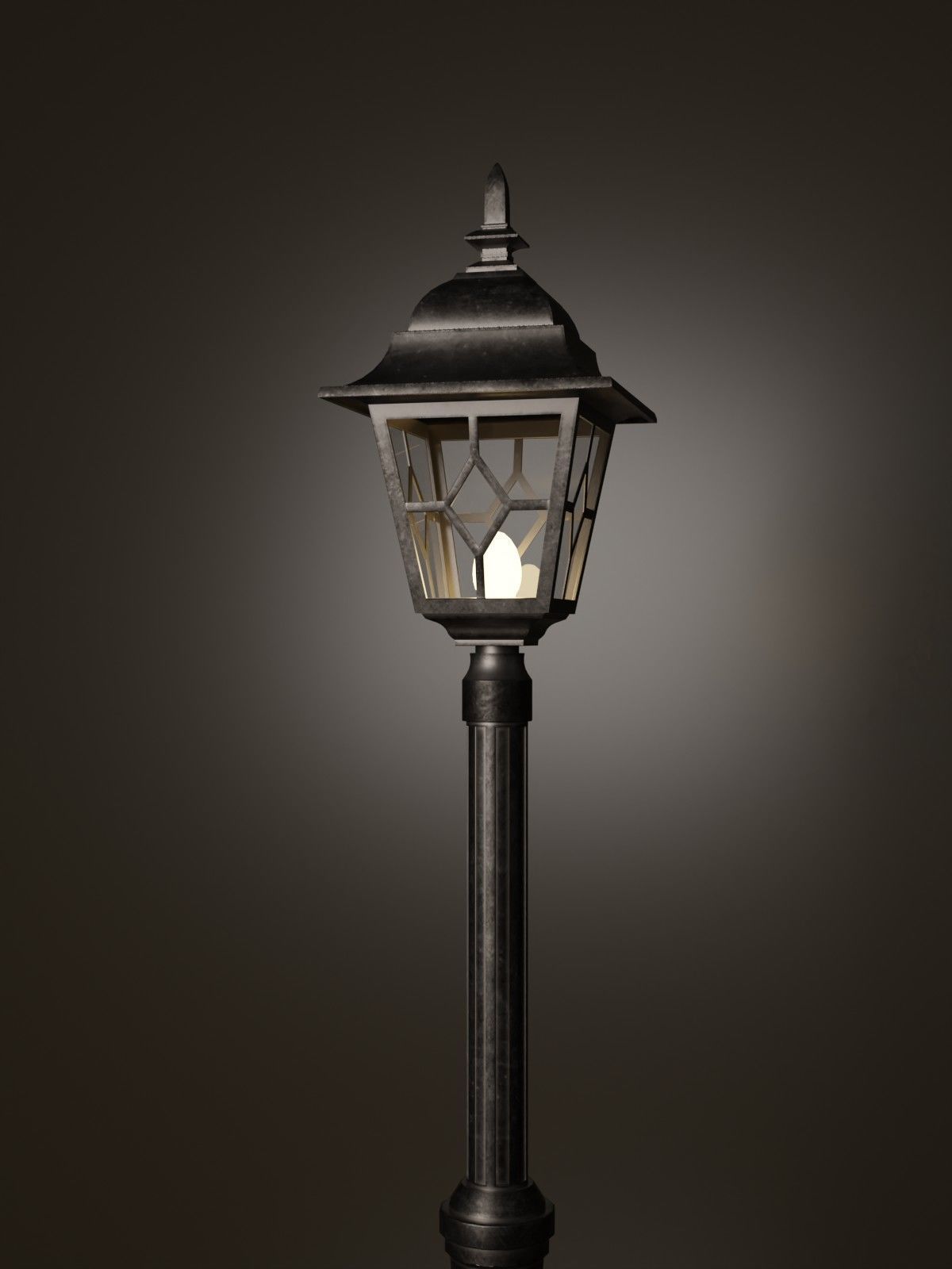 Street lamp single Free 3D model_1