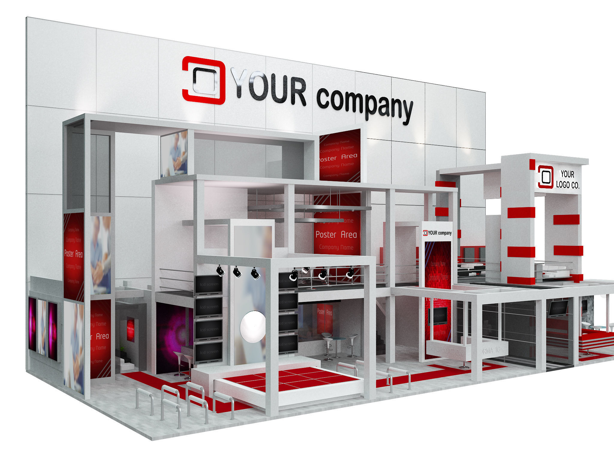 Booth Exhibition Stand a 500 3D model_4