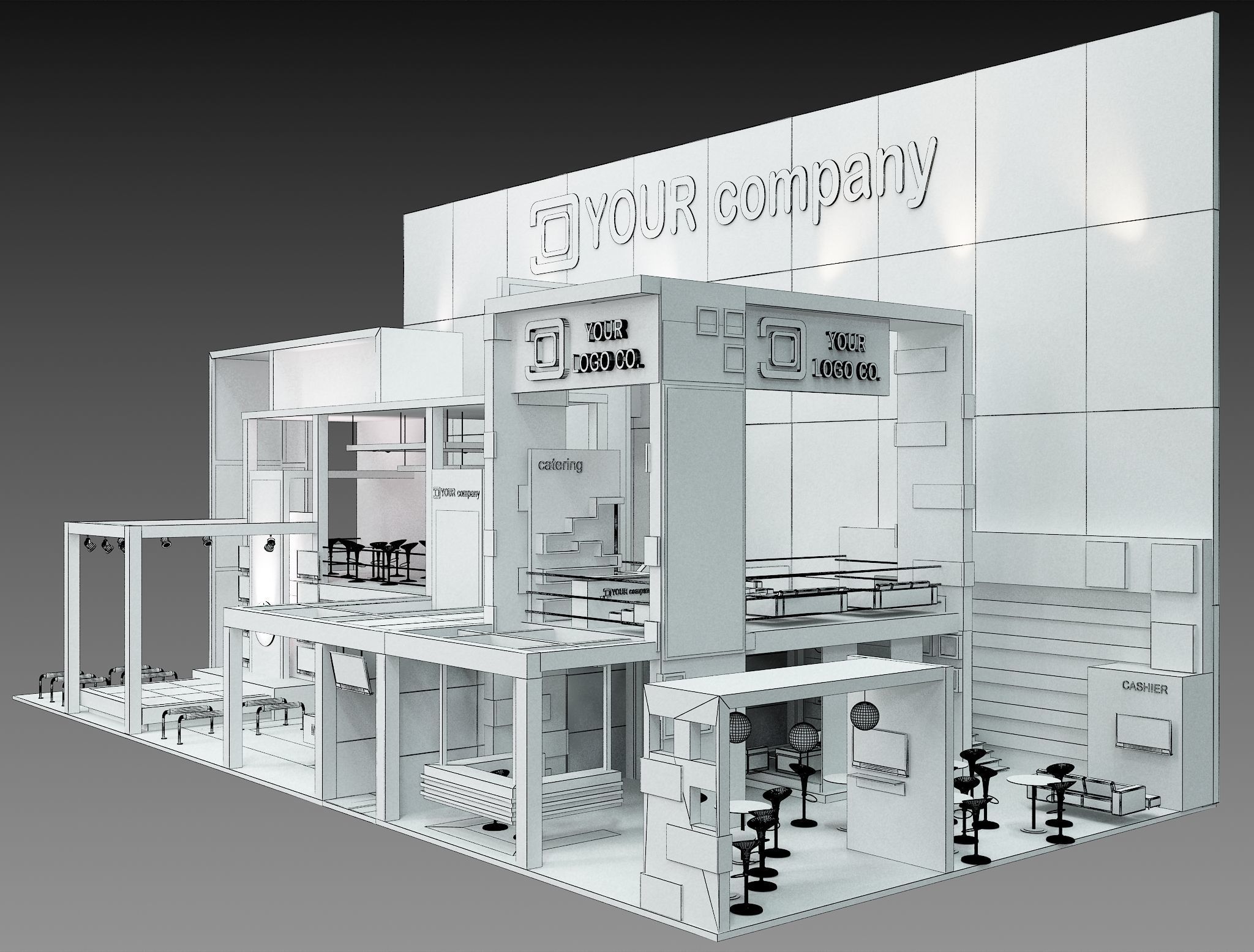 Booth Exhibition Stand a 500 3D model_1