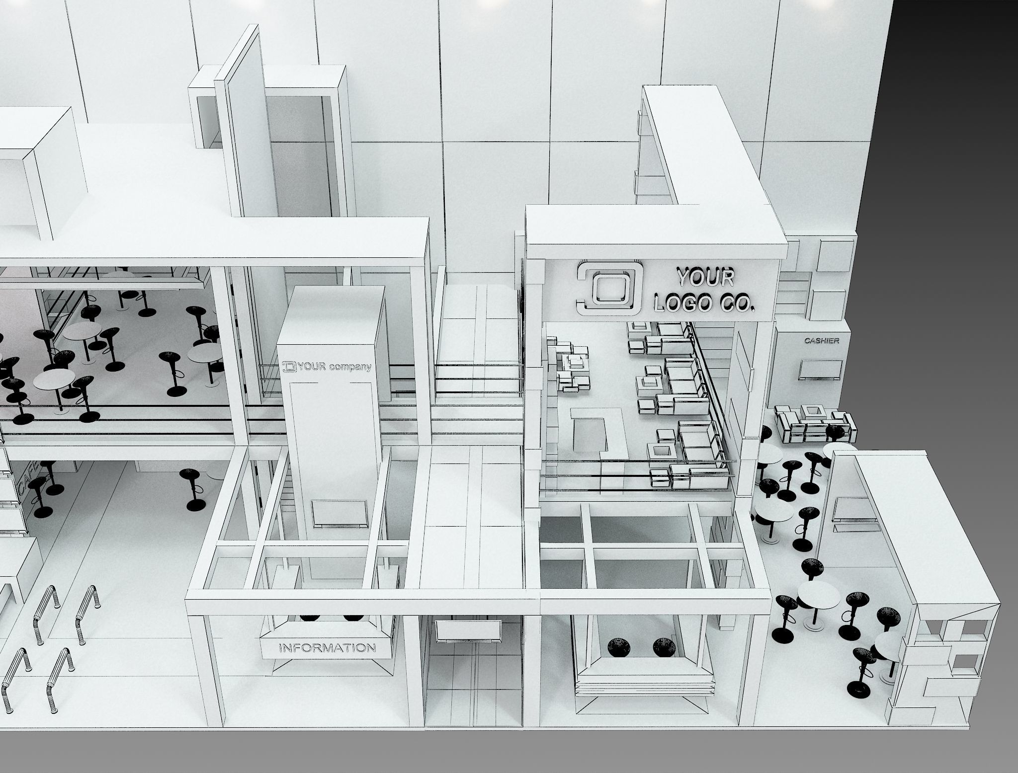 Booth Exhibition Stand a 500 3D model_7